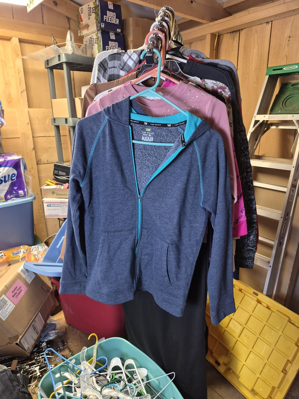 tek gear Navy Zip Hoodie with Teal Trim Bin 64